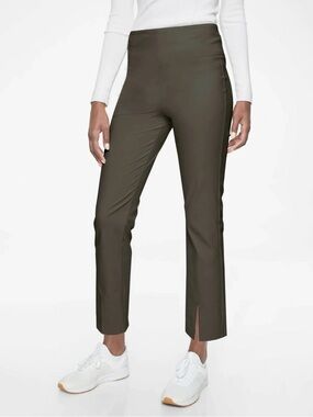 Athleta Wander Slim Straight Crop Pants Arbor Olive Green Casual Women’s Size 10